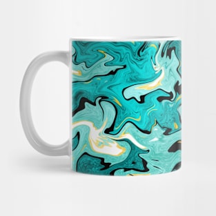 Teal and turquoise liquid art Mug